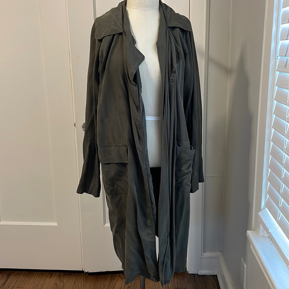 Long dark green jacket